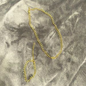 Gold plated necklace, and bracelet set